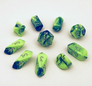 10 piece Hybrid Toxic - green/blue