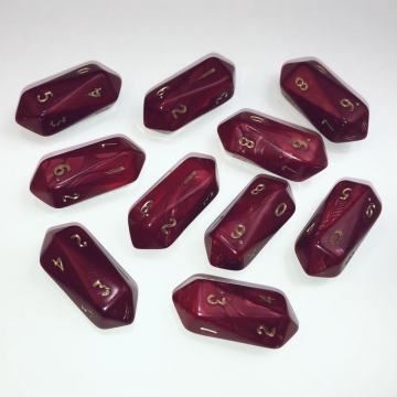 Crystal Pearl d10 10 pc set - red