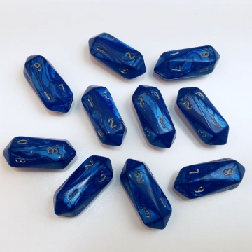 Crystal Pearl d10 10 pc set - blue