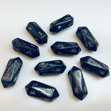 Crystal Pearl d10 10 pc set - black