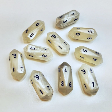 Crystal Pearl d10 10 pc set - white