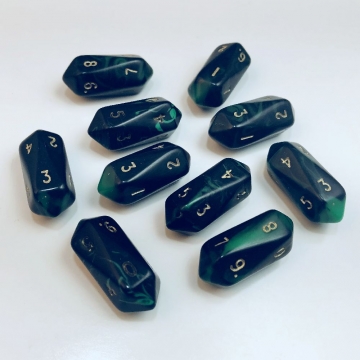 Crystal Oblivion® d10 10 pc set - green