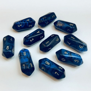 Crystal Oblivion® d10 10 pc set - blue