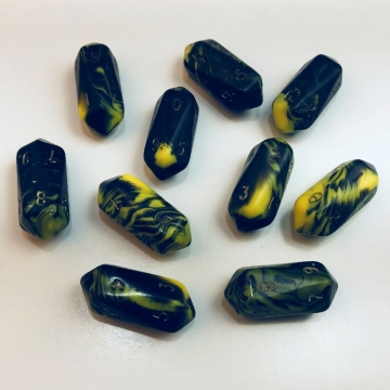 Crystal Oblivion® d10 10 pc set - yellow