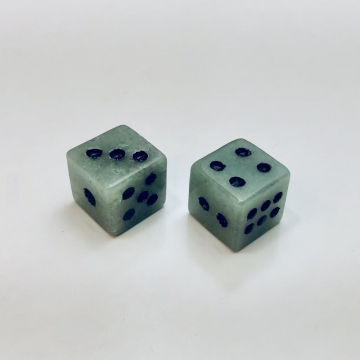 12mm d6 pipped pair Green Aventurine Stones®