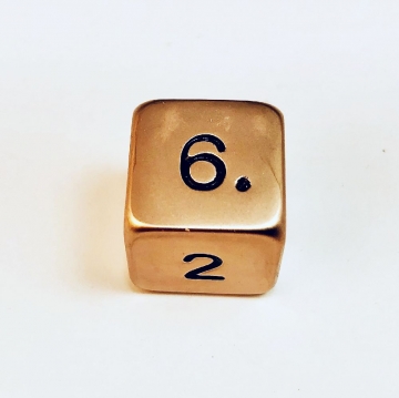 Copper 16mm d6 numbered Dwarven Metal®