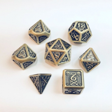 Skull & Bones Antique Gold 16mm 7 piece set