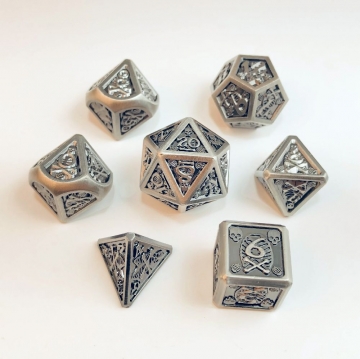 Skull & Bones Antique Silver 16mm 7 piece set