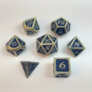 Dragon Scales 7 piece 16mm set in Gold and Blue