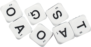 Set of Twelve 22mm Alphabet Dice